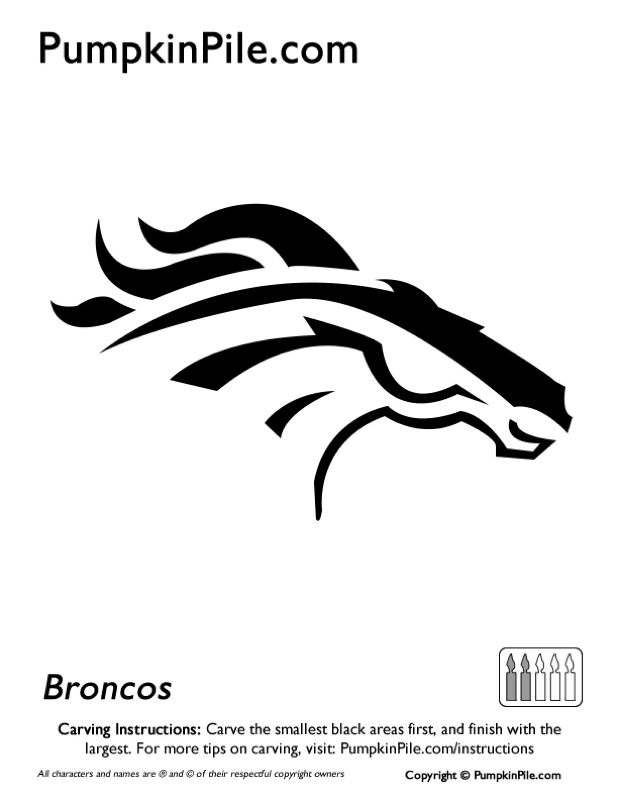 Nfl: Denver Broncos (Free Pumpkin Stencil - Pumpkin Pattern with Denver Broncos Pumpkin Stencil Printable