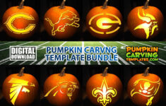 Nfl Pumpkin Carving Patterns - Etsy regarding Printable Seahawks Pumpkin Stencil