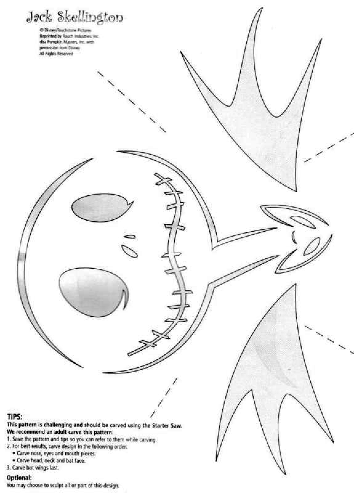 Nightmare Before Christmas: Jack Skellington (Pumpkin Stencil with Free Printable Jack Skellington Pumpkin Stencil