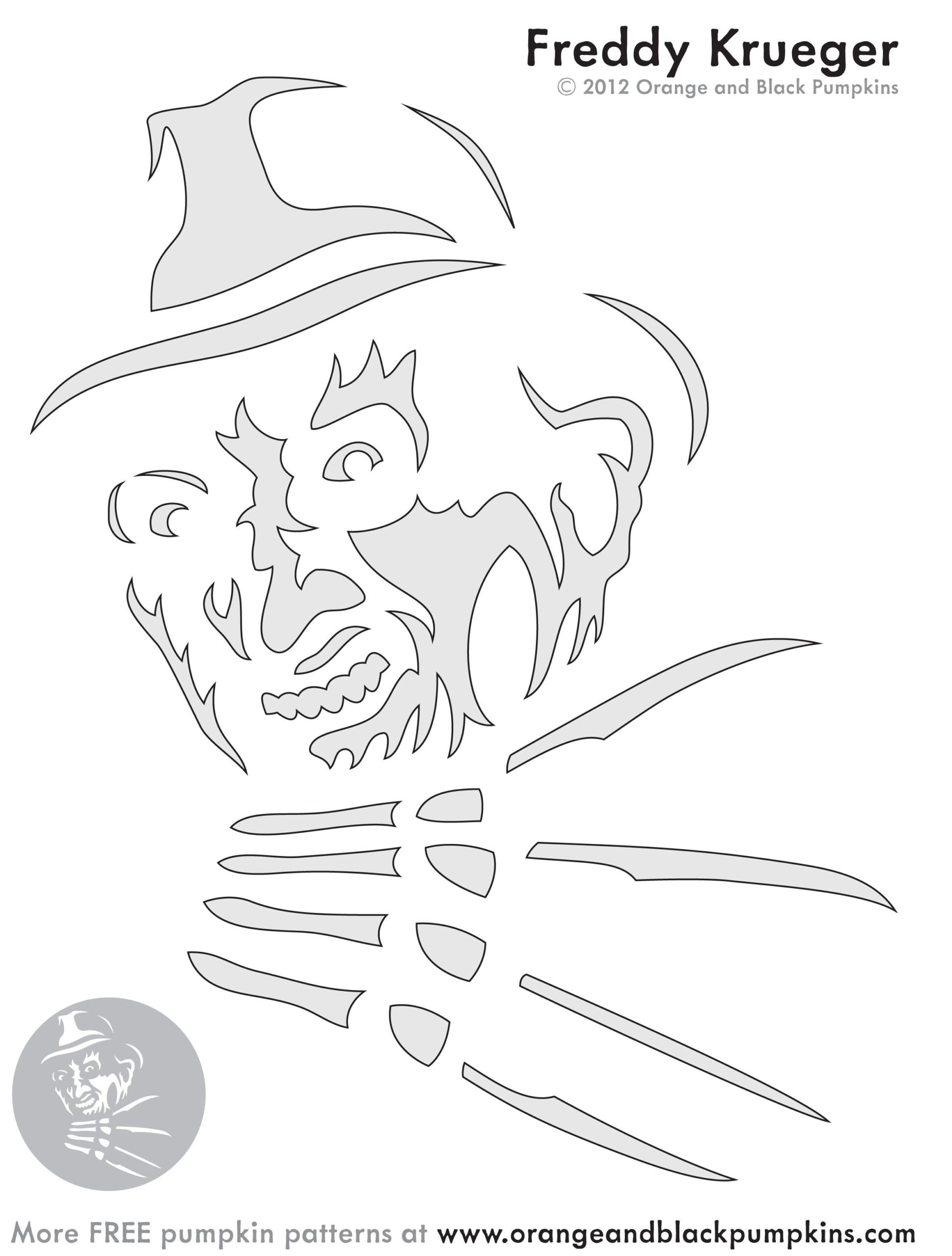 Nightmare On Elm Street: Freddy Krueger (Pumpkin Stencil - Pumpkin throughout Free Printable Horror Movie Pumpkin Stencils