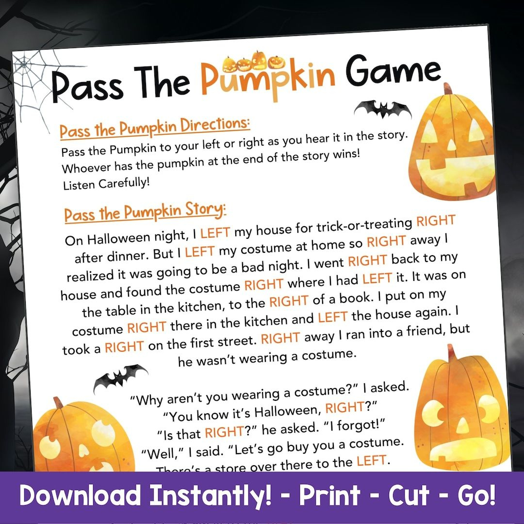Pass The Pumpkin Game - Shop On Pinterest within Pass The Pumpkin Game Printable Free