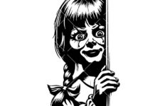 Peeking Annabelle Svg, Horror Face Svg, Woman Tattoo Art Svg throughout Printable Annabelle Pumpkin Stencil