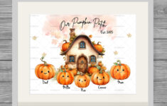 Personalised Family Pumpkin Autumn Halloween Print Frame - Show It inside Pumpkin Picture Frame Printable