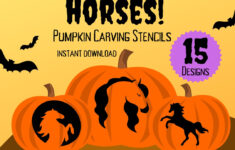 Pferd Kürbis Schnitzschablonen | 15 Einzigartige Halloween Kürbis for Free Printable Horse Pumpkin Stencils