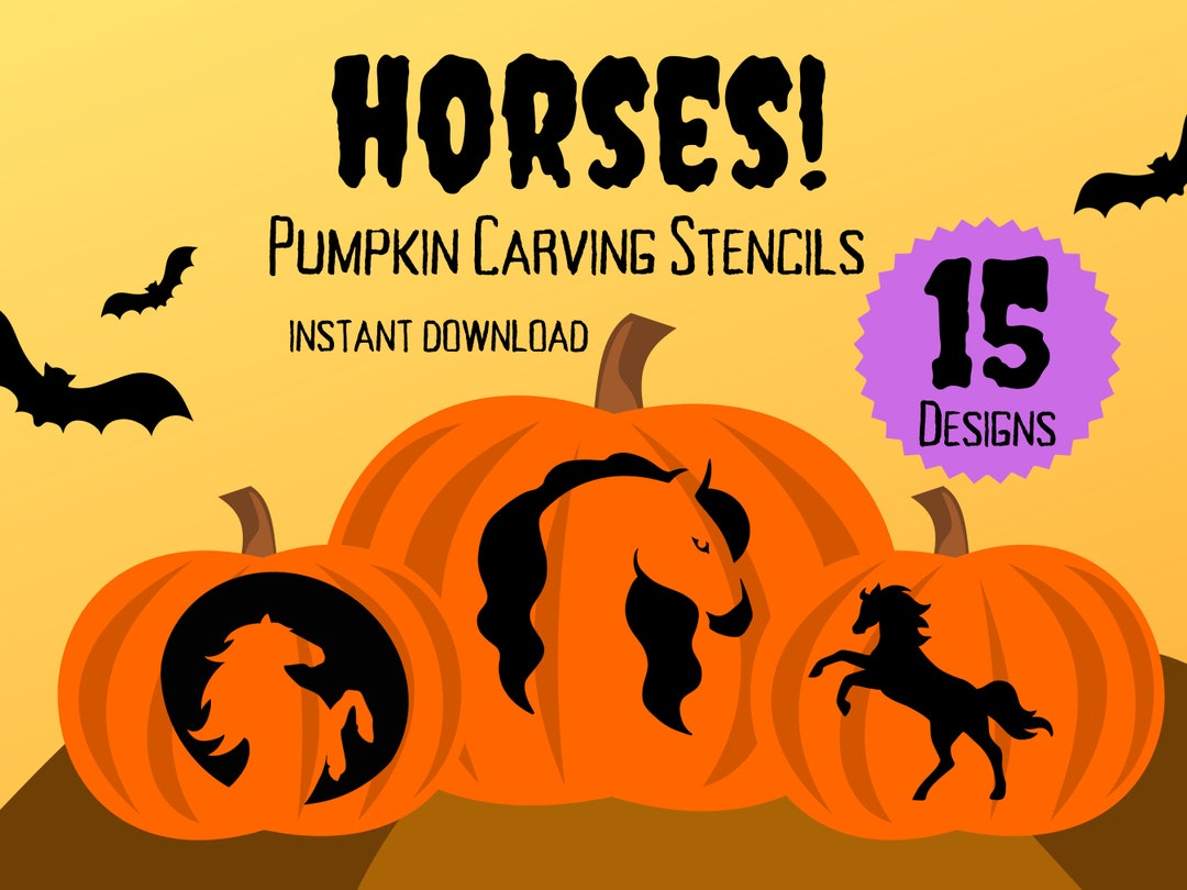 Pferd Kürbis Schnitzschablonen | 15 Einzigartige Halloween Kürbis for Free Printable Horse Pumpkin Stencils