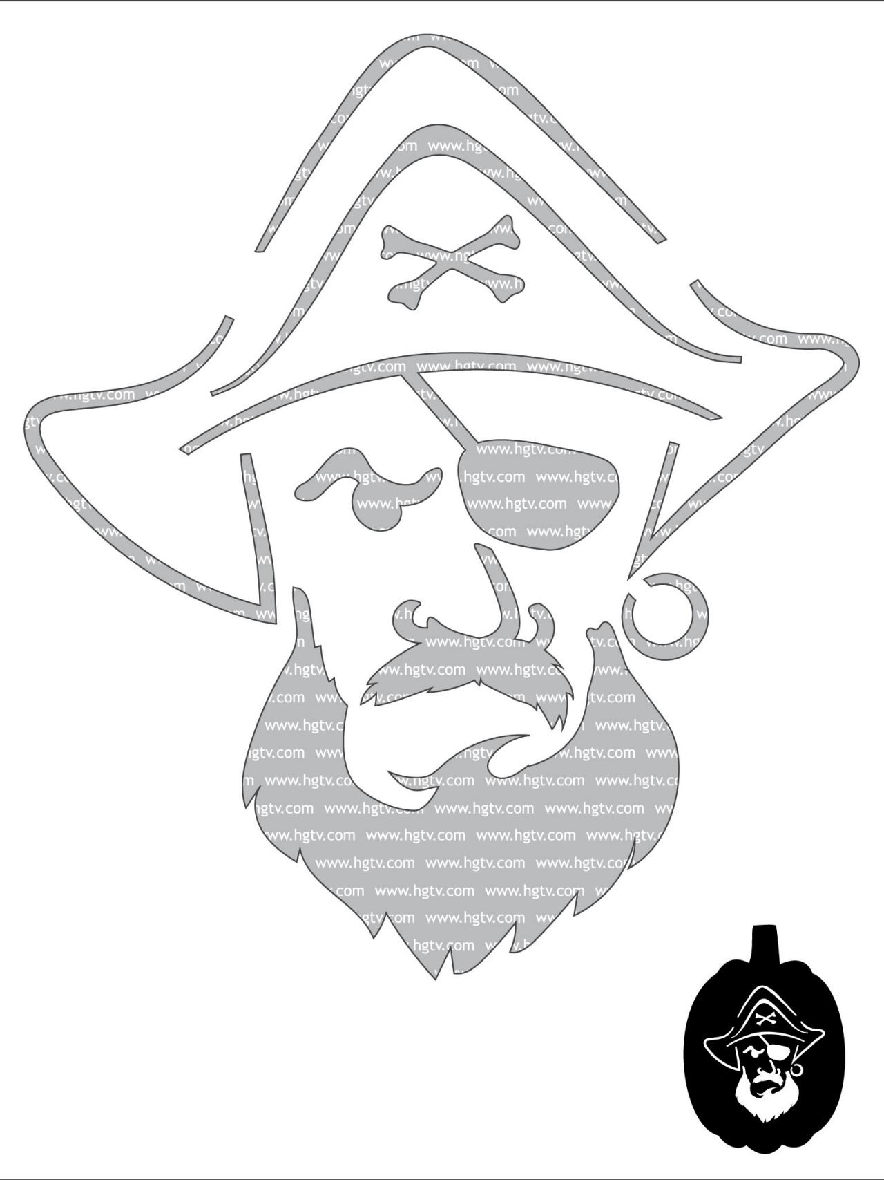 Pirate (Pumpkin Stencil - Pumpkin Pattern - Pumpkin Template intended for Printable Pirate Pumpkin Stencil