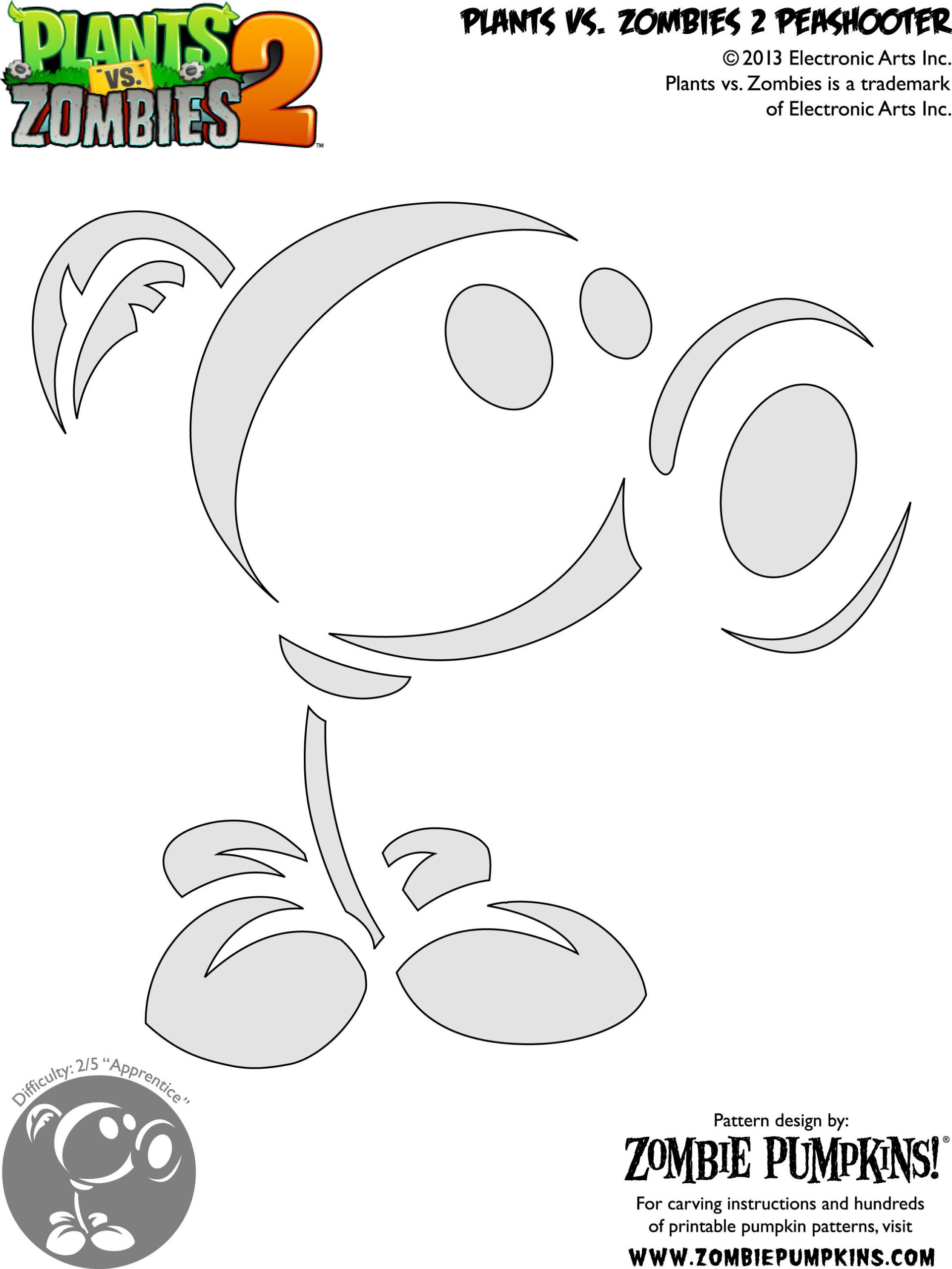 Plants Vs Zombies (Free Pumpkin Stencil - Pumpkin Pattern inside Plants Vs Zombies Pumpkin Stencil