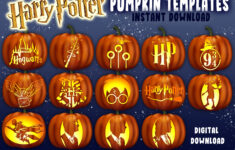 Potter Pumpkin Carving Stencils | A4 Jack O Lantern Template Patterns intended for Harry Potter Pumpkin Stencil Printable