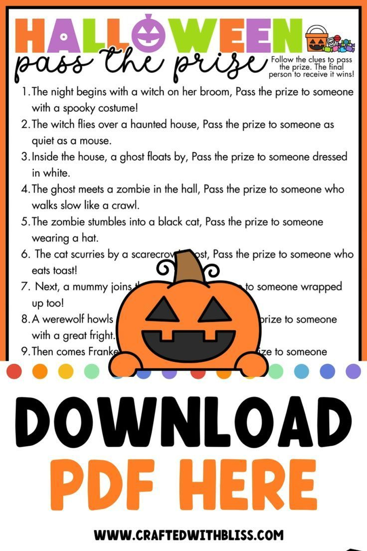 Printable Halloween Party Pass The Prize Game For The Classroom for Free Printable Pass The Pumpkin Game Printable
