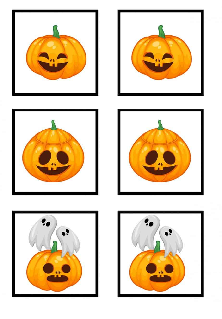 Printable Jack O Lantern Memory Card Game - Free Printable Game inside Pumpkin Memory Game Printable