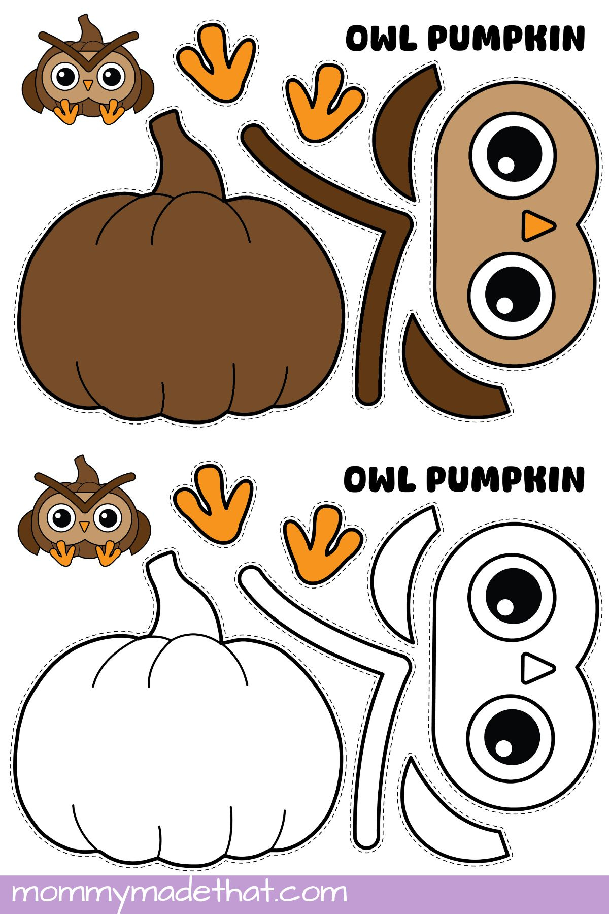 Printable Owl Pumpkin Craft inside Pumpkin Craft Template Printable