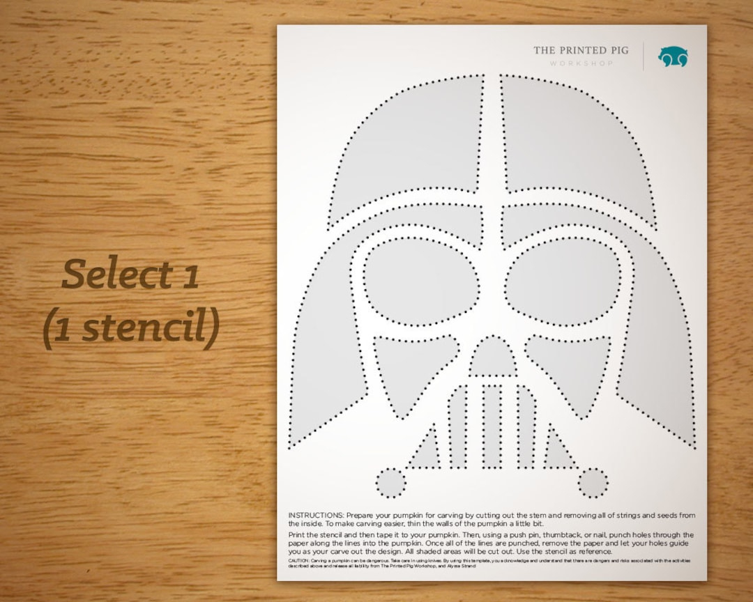 Printable Pumpkin Carving Pattern: Star Wars, Darth Vader - Etsy for Printable Star Wars Pumpkin Stencils