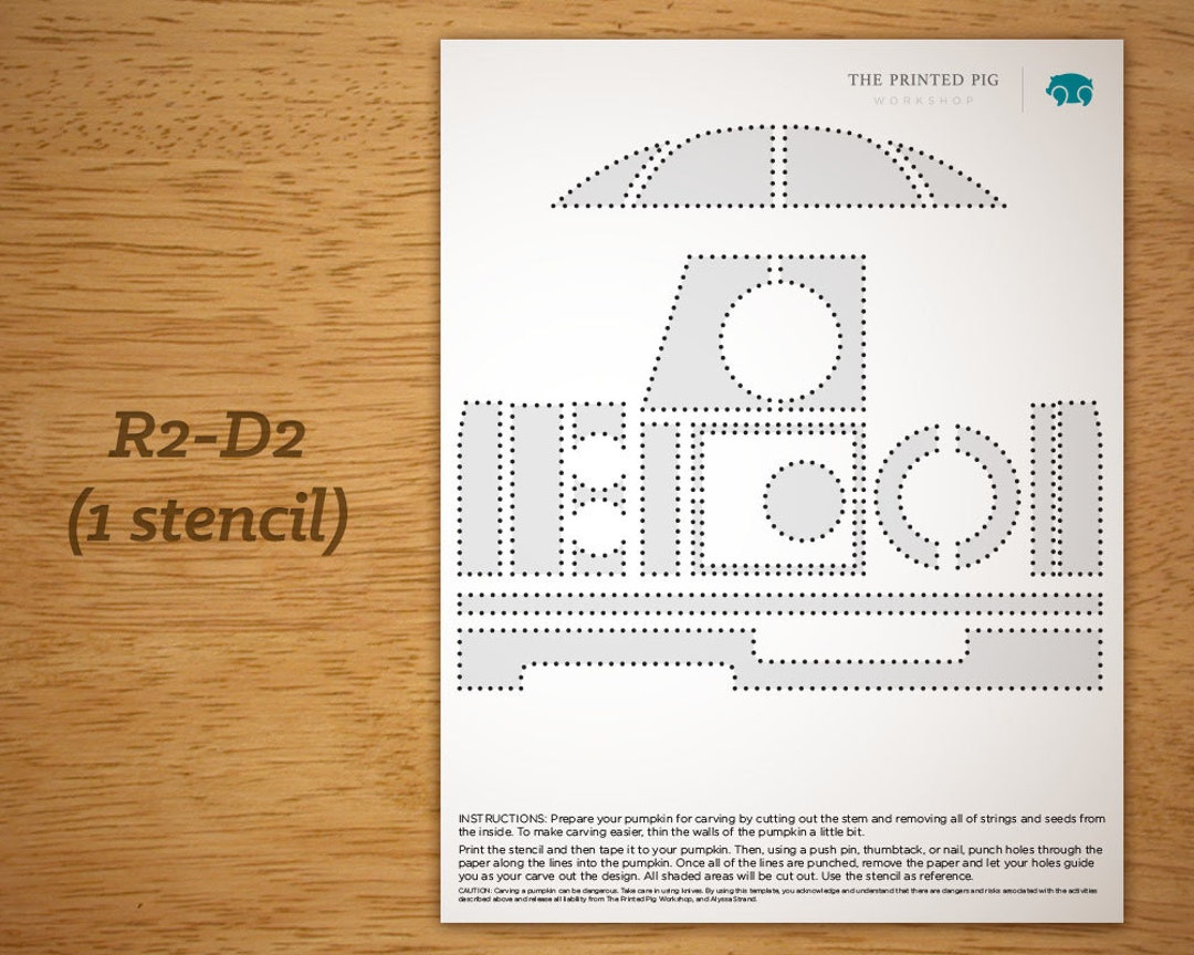 Printable Pumpkin Carving Pattern: Star Wars Droid R2-D2 - Etsy pertaining to R2D2 Pumpkin Stencil Printable