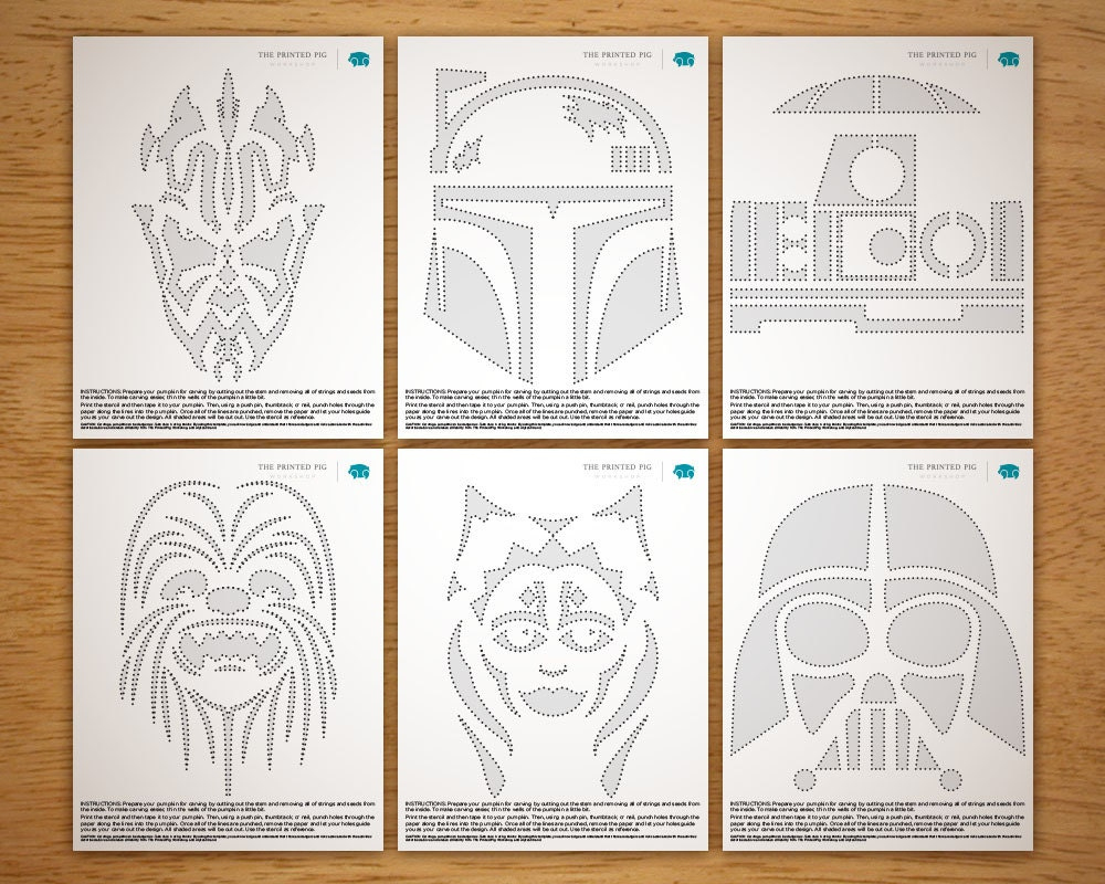 Printable Pumpkin Carving Pattern: Star Wars - Etsy Canada for R2D2 Pumpkin Stencil Printable