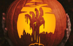 Printable Pumpkin Carving Pattern: Zombie Hand - Etsy pertaining to Pumpkin Carving Stencils Zombie