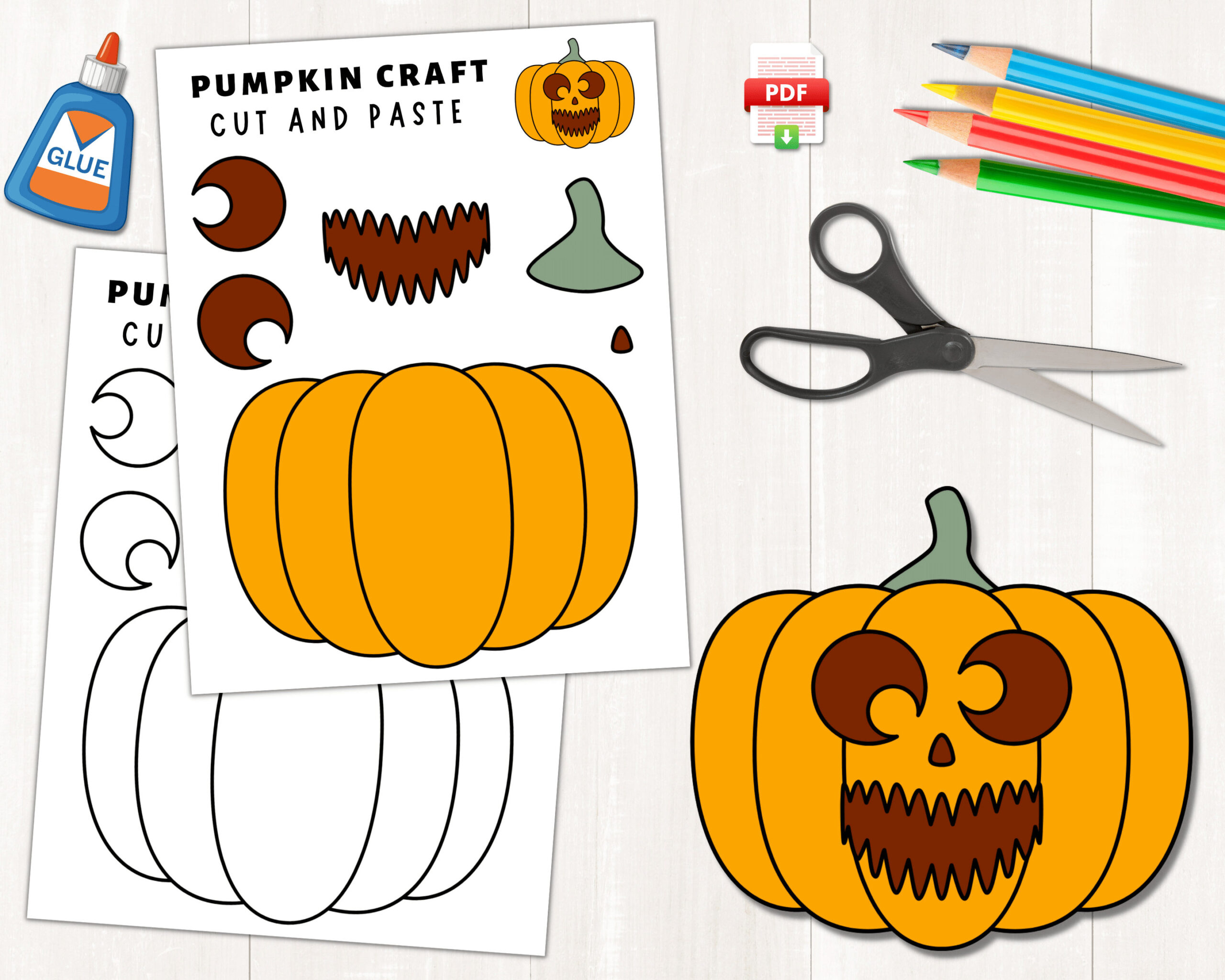 Printable Pumpkin Craft For Kids | Halloween Activities | Color inside Pumpkin Cut And Paste Printables