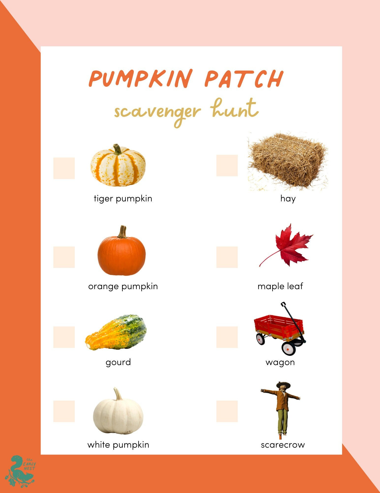 Printable Pumpkin Patch Fall Scavenger Hunt - Etsy within Printable Pumpkin Patch Scavenger Hunt