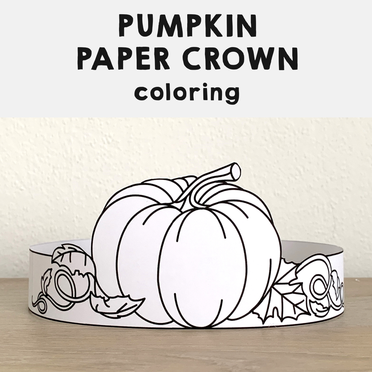 Pumpkin Autumn Fall Paper Crown Printable Coloring Craft Activity with Pumpkin Crown Printable Free