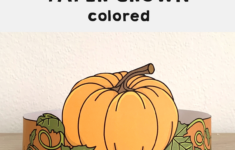 Pumpkin Autumn Fall Paper Crown Printable Costume Craft Activity for Pumpkin Crown Printable Free