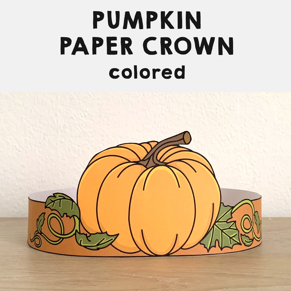 Pumpkin Autumn Fall Paper Crown Printable Costume Craft Activity for Pumpkin Crown Printable Free