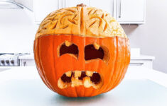 Pumpkin Carving An Open Brain Zombie within Easy Zombie Pumpkin Stencils
