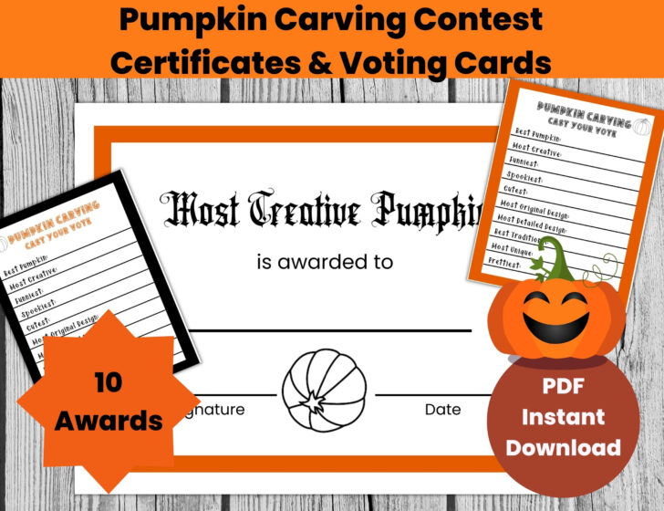 Pumpkin Carving Awards Printable