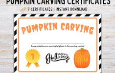 Pumpkin Carving Certificate | Pumpkin Carving Trophy | Pumpkin in Pumpkin Carving Awards Printable