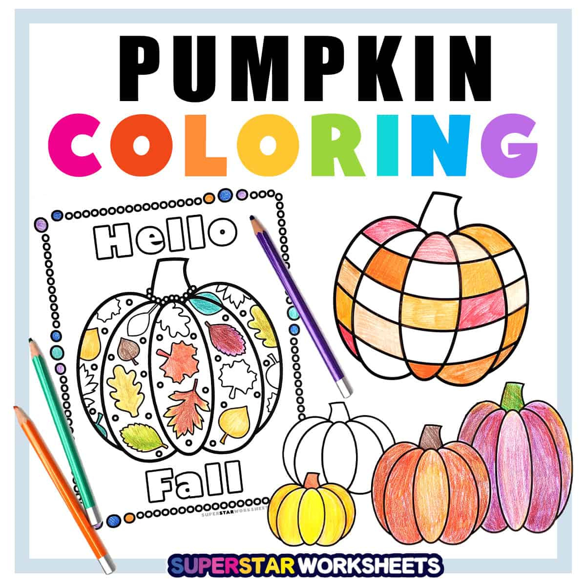 Pumpkin Coloring Pages (Free Printables) - Superstar Worksheets for Free Pumpkin Printables For Kindergarten