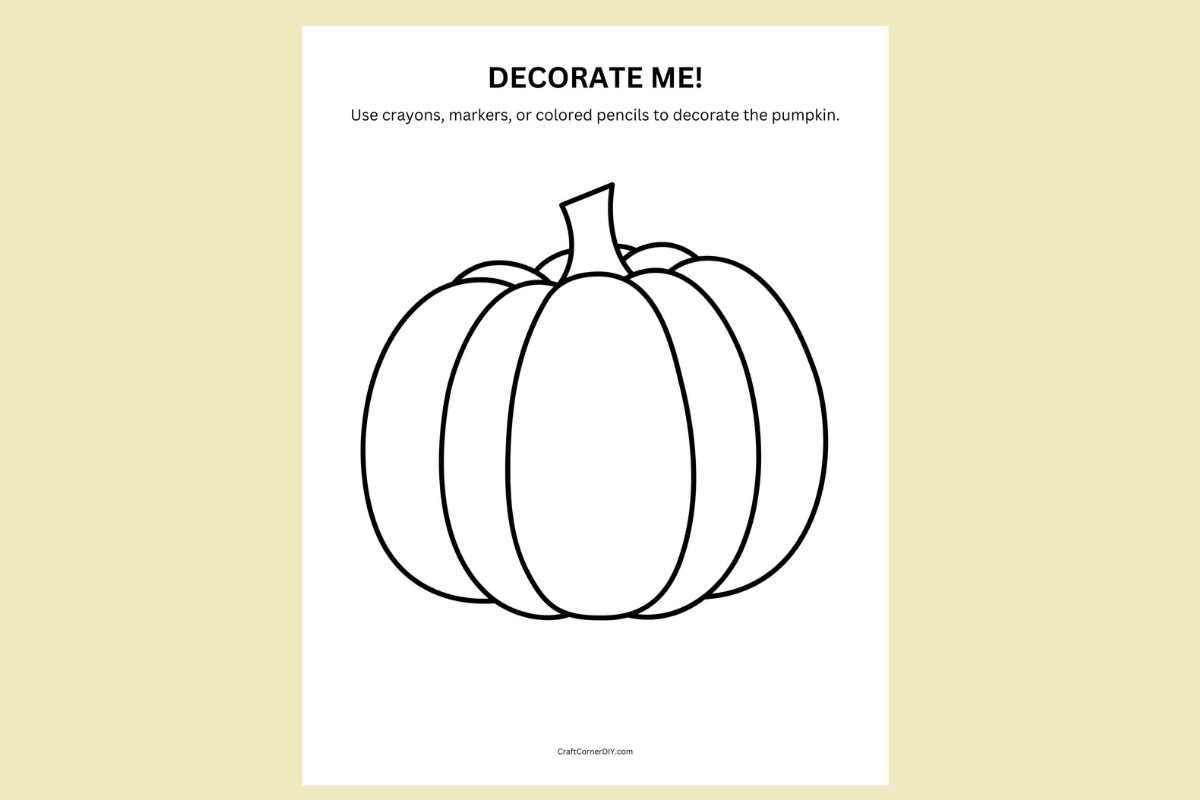 Pumpkin Craft For Kids: Decorate The Pumpkin | Craft Corner Diy throughout Printable Pumpkin to Decorate