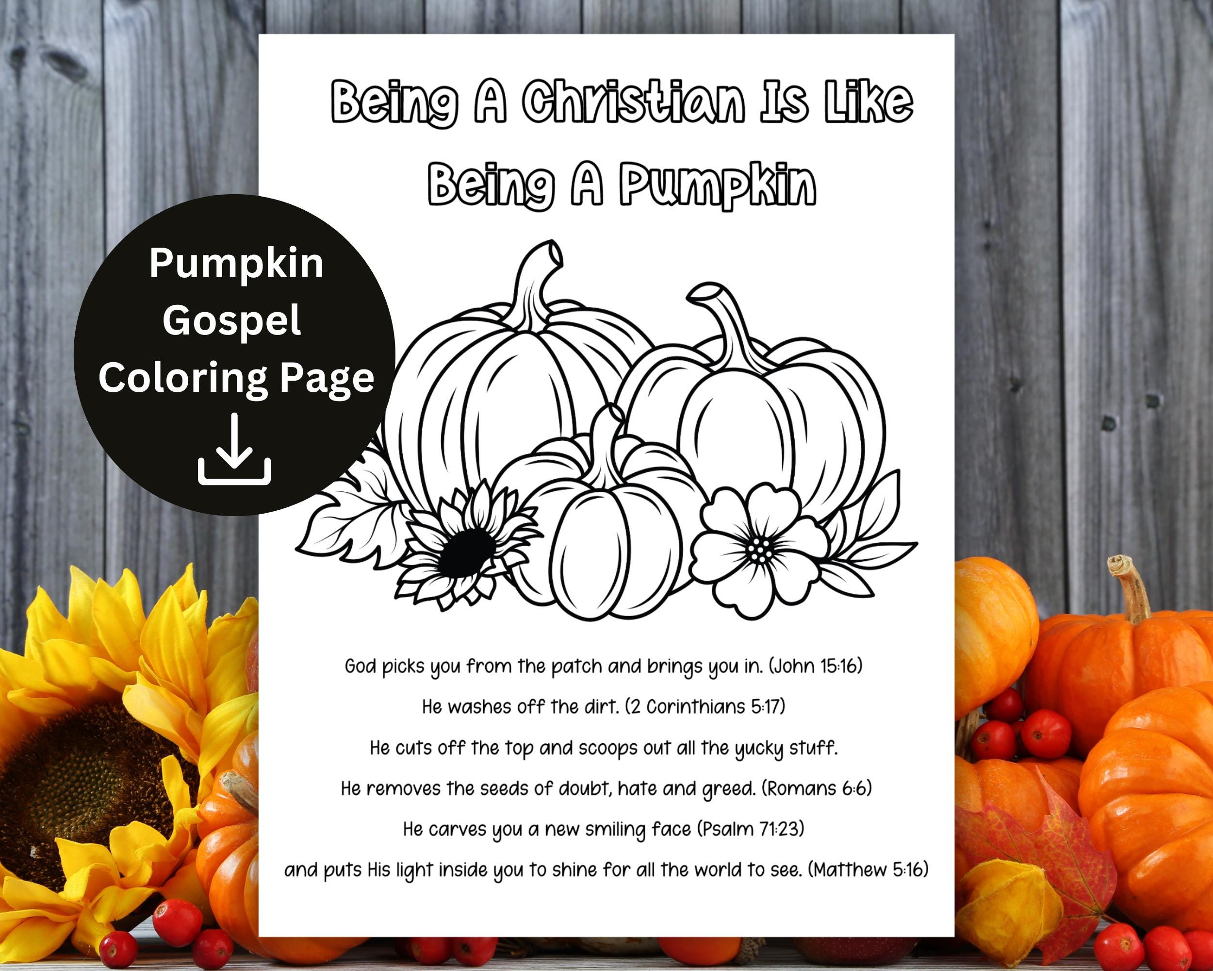 Pumpkin Gospel Coloring Page Printable, Being A Christian Is Like inside The Pumpkin Gospel Printable