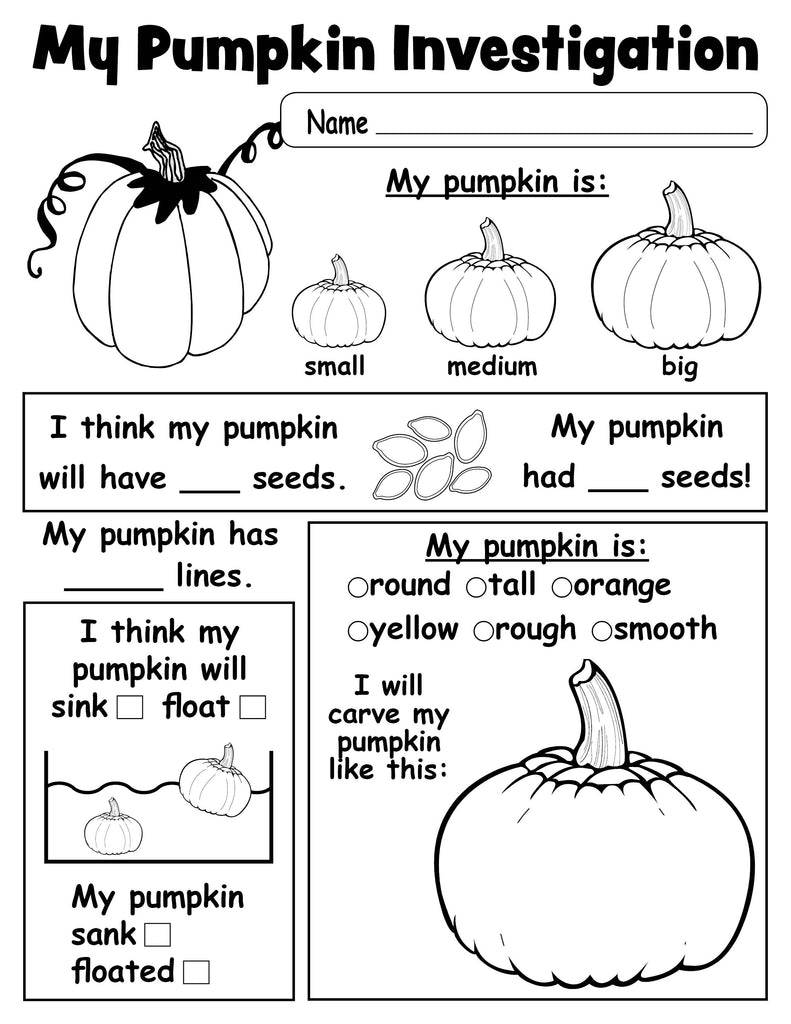 Pumpkin Investigation Worksheet - Printable! – Supplyme with regard to Free Printable Pumpkin Investigation Worksheet