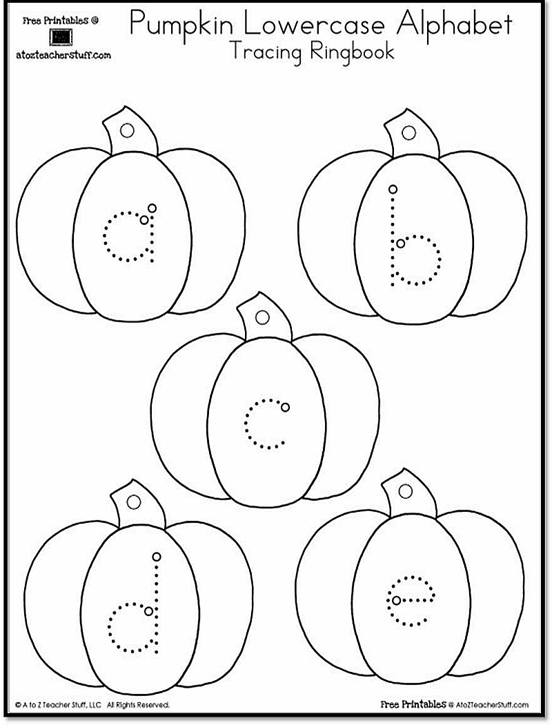 Pumpkin Lowercase And Uppercase Tracing Alphabet | A To Z Teacher intended for Free Printable Pumpkin Tracing Sheet
