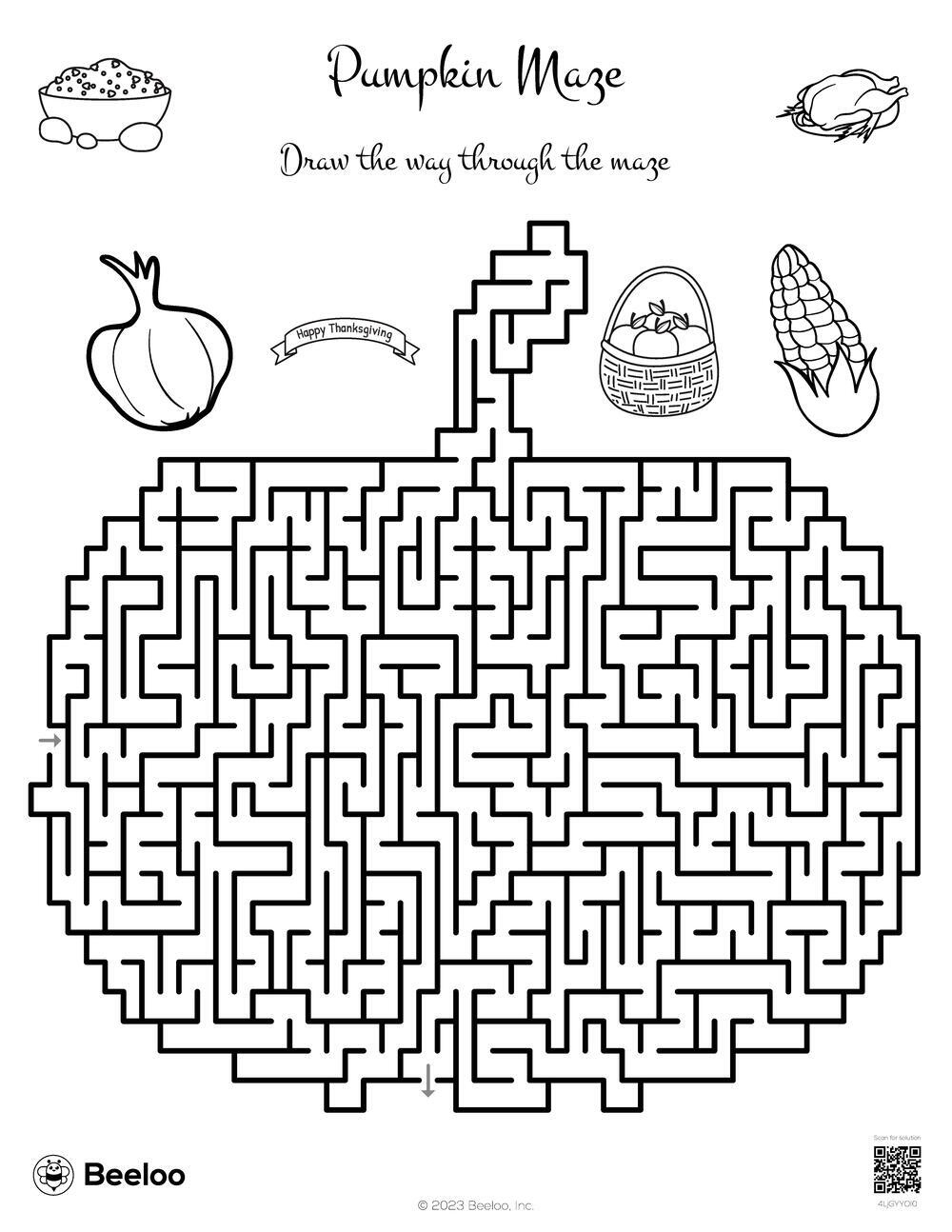 Pumpkin Maze • Beeloo Printable Crafts And Activities For Kids within Pumpkin Maze Printable Free