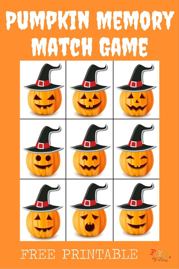 Pumpkin Memory Matching Game - Free Printable • Fyitina intended for Pumpkin Memory Game Printable