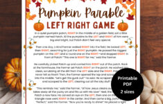 Pumpkin Parable Left Right Game, Pumpkin Gospel Story, Fall Game with regard to The Pumpkin Patch Parable Printable