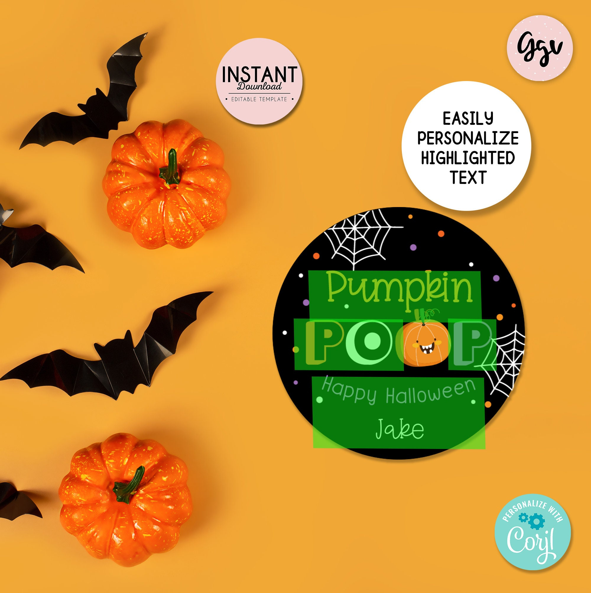Pumpkin Poop Printable Tag, Halloween Gift Tag, Editable Pumpkin regarding Pumpkin Poop Printable Tags