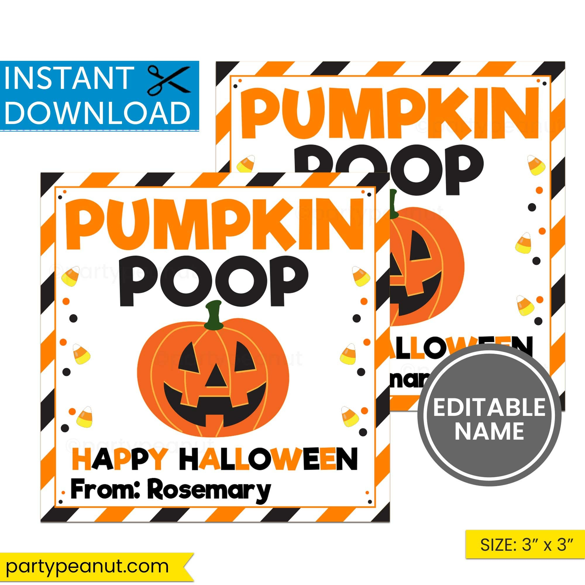Pumpkin Poop Tag, Editable Halloween Gift Tags, Teacher Halloween throughout Free Printable Pumpkin Poop Tags