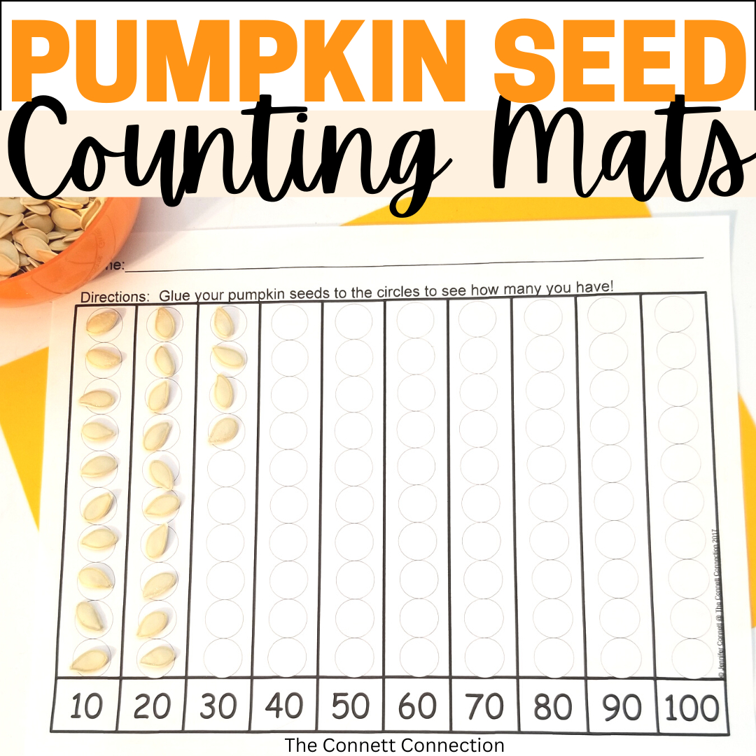 Pumpkin Seed Counting Mats - A Pumpkin Observation Activity | Made with Counting Pumpkin Seeds Printable