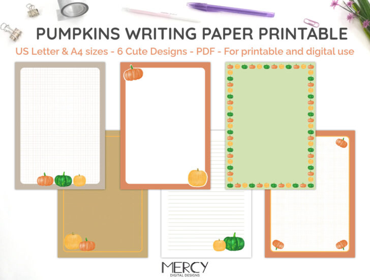 Pumpkin Writing Paper Printable Pumpkin Writing Paper Printable