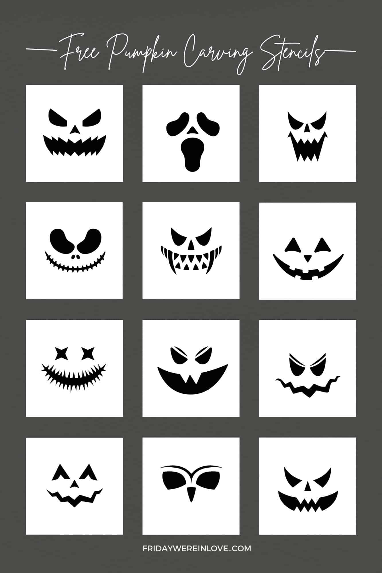 Scary Pumpkin Stencils: Free Printable! - Friday We'Re In Love throughout Scary Pumpkin Printable Stencils