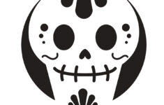 Skeleton / Sugar Skull (Free Pumpkin Stencil - Pumpkin Pattern for Day Of The Dead Pumpkin Stencil Printable