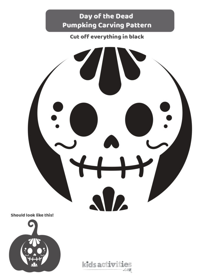 Day of The Dead Pumpkin Stencil Printable