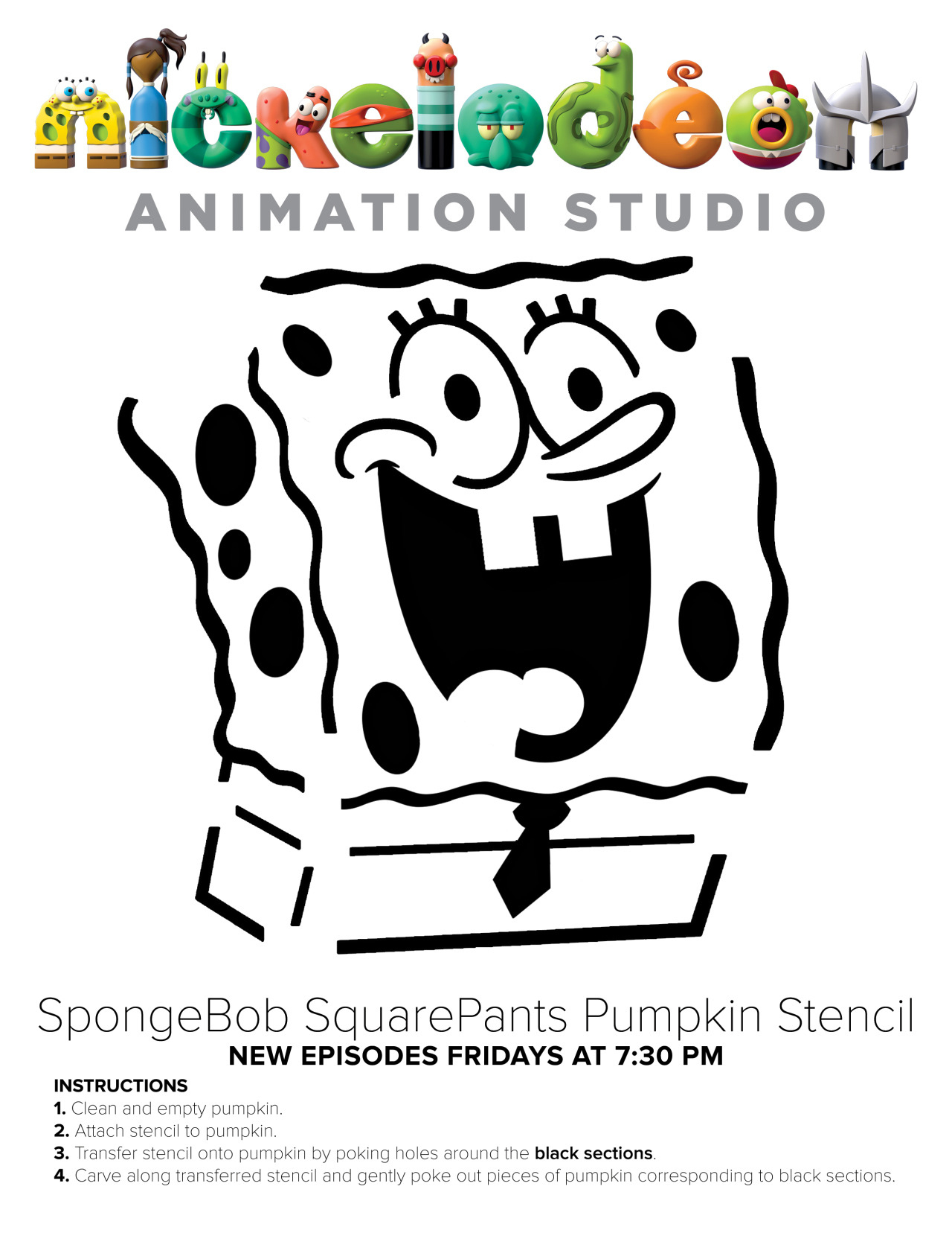 Spongebob — Our @Nickanimationstudio Created An Awesome in Spongebob Pumpkin Template Printable
