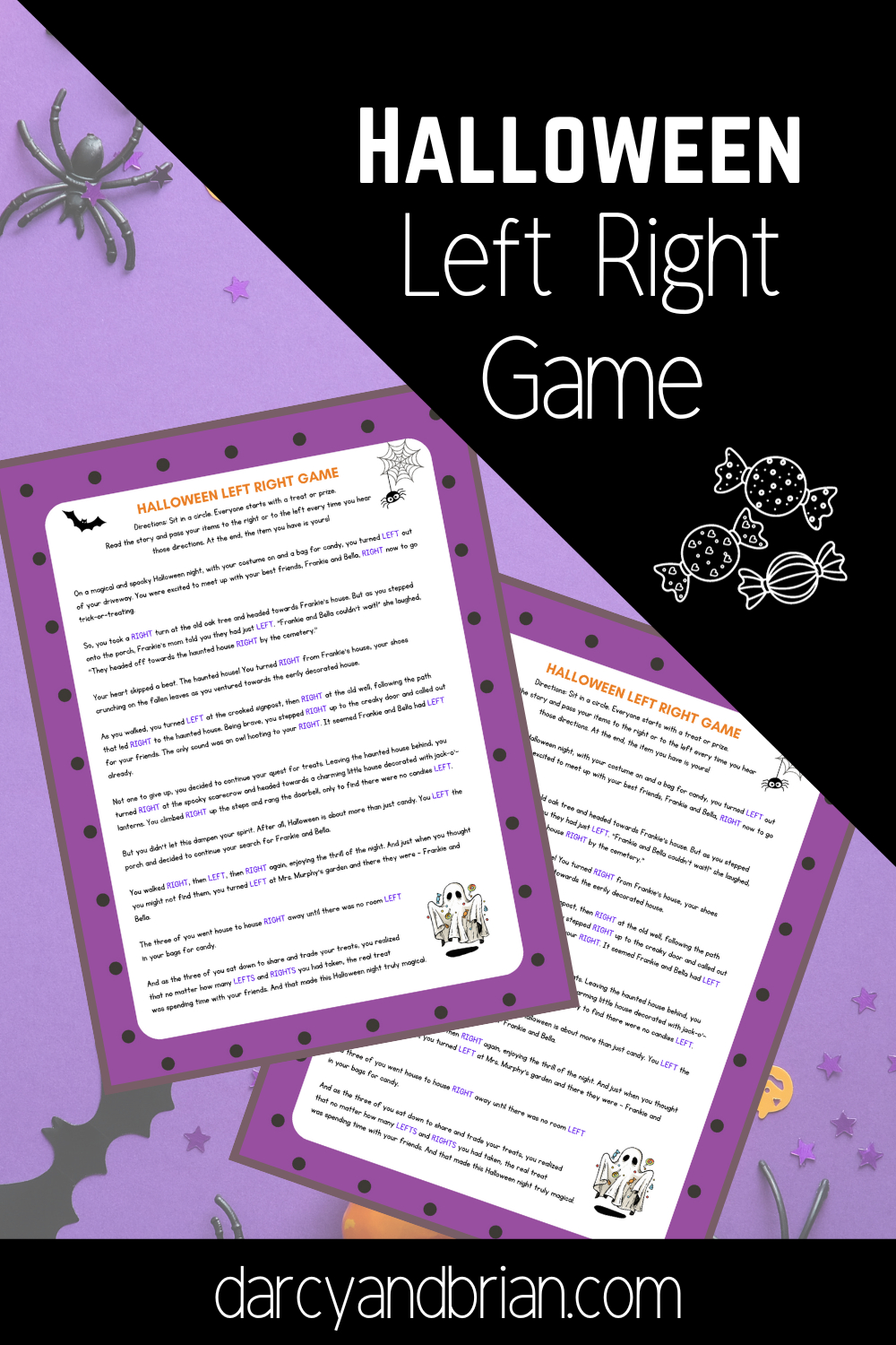 Spooky Halloween Left Right Game - Free Printable Adventure! with Pass The Pumpkin Left Right Game Free Printable