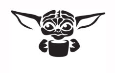Star Wars: Mandalorian: Baby Yoda (Free Pumpkin Stencil - Pumpkin regarding Yoda Pumpkin Stencil Printable