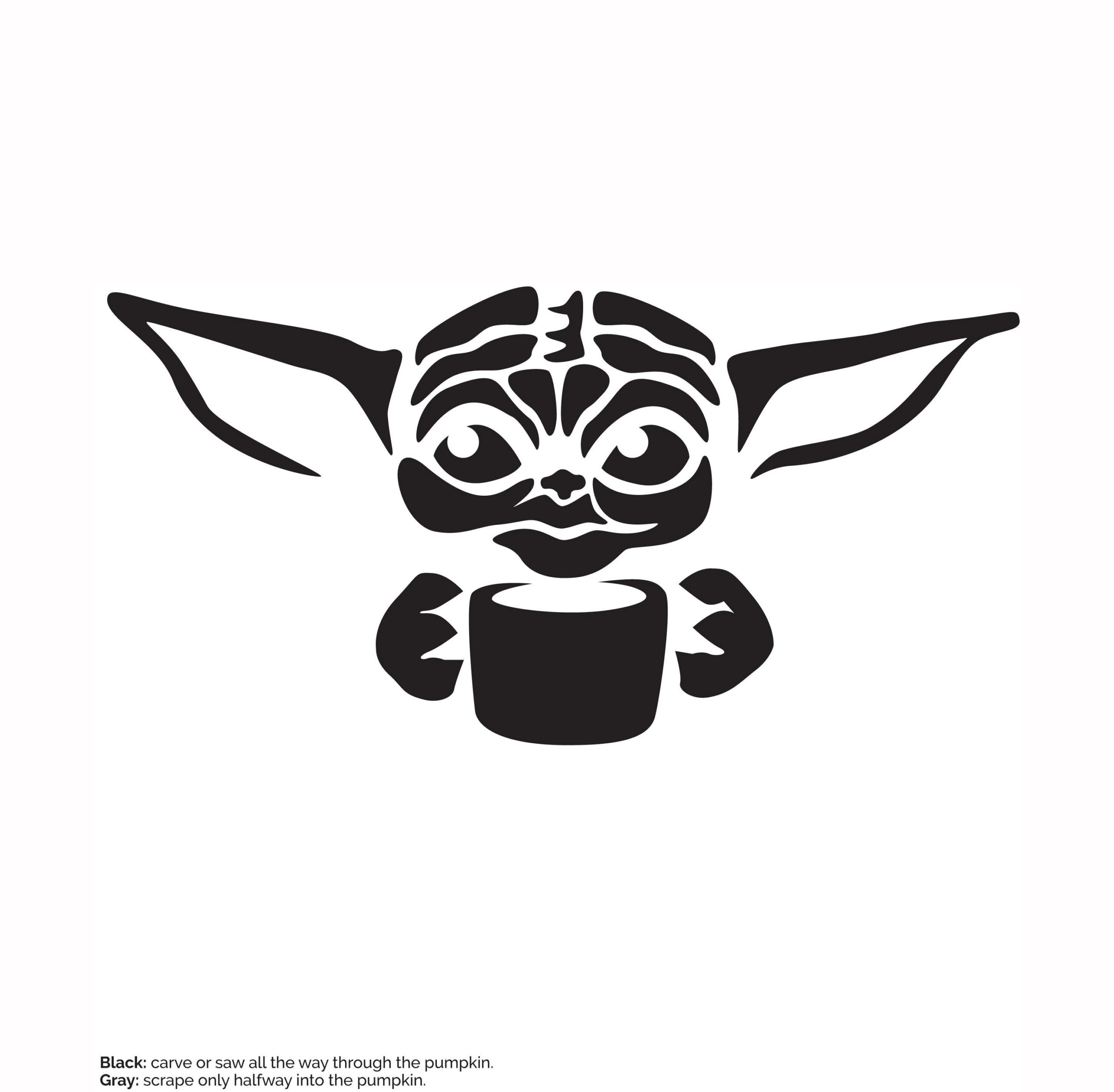 Star Wars: Mandalorian: Baby Yoda (Free Pumpkin Stencil - Pumpkin regarding Yoda Pumpkin Stencil Printable