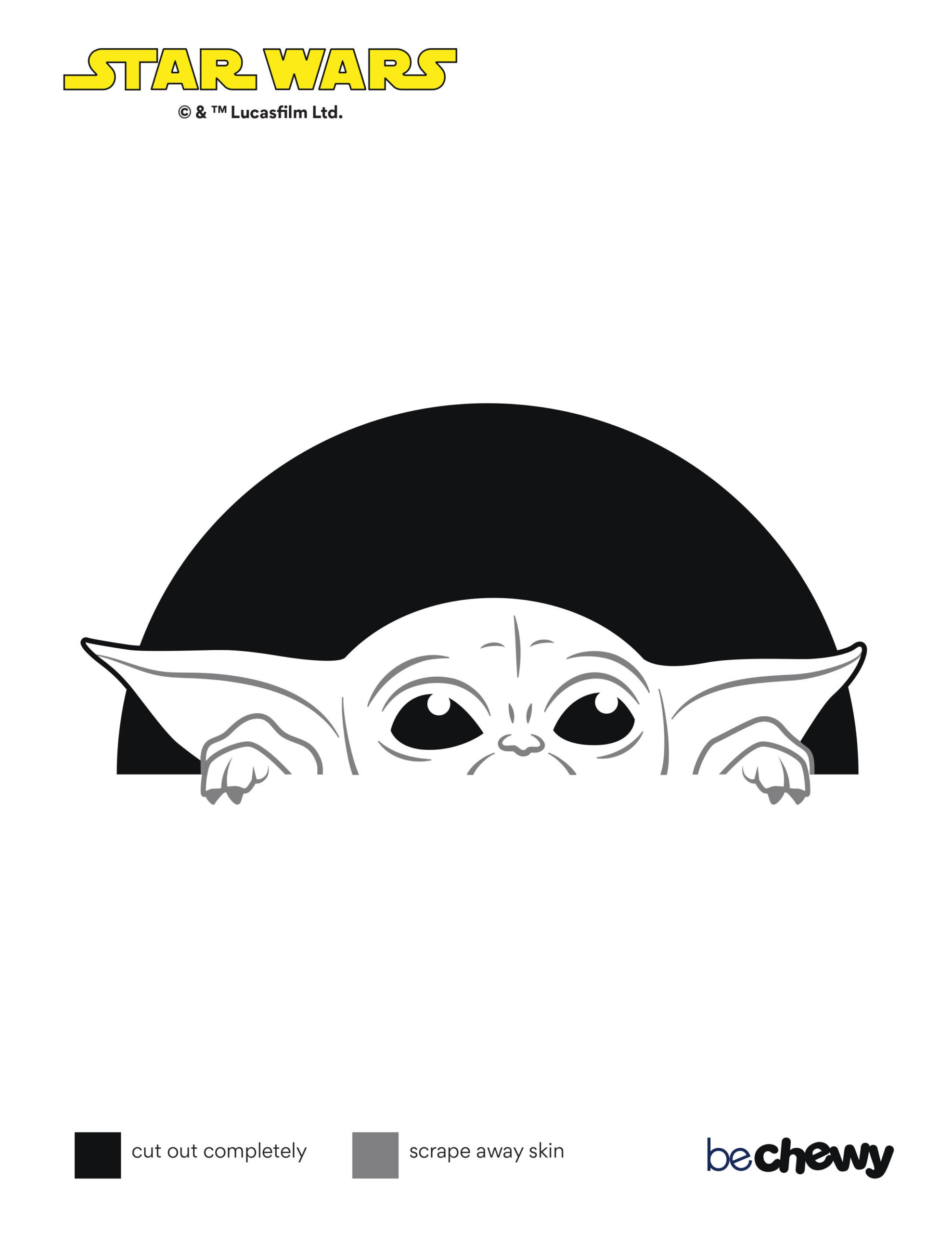 Star Wars: Mandalorian: Grogu/Baby Yoda (Free Pumpkin Stencil with Printable Grogu Pumpkin Stencil