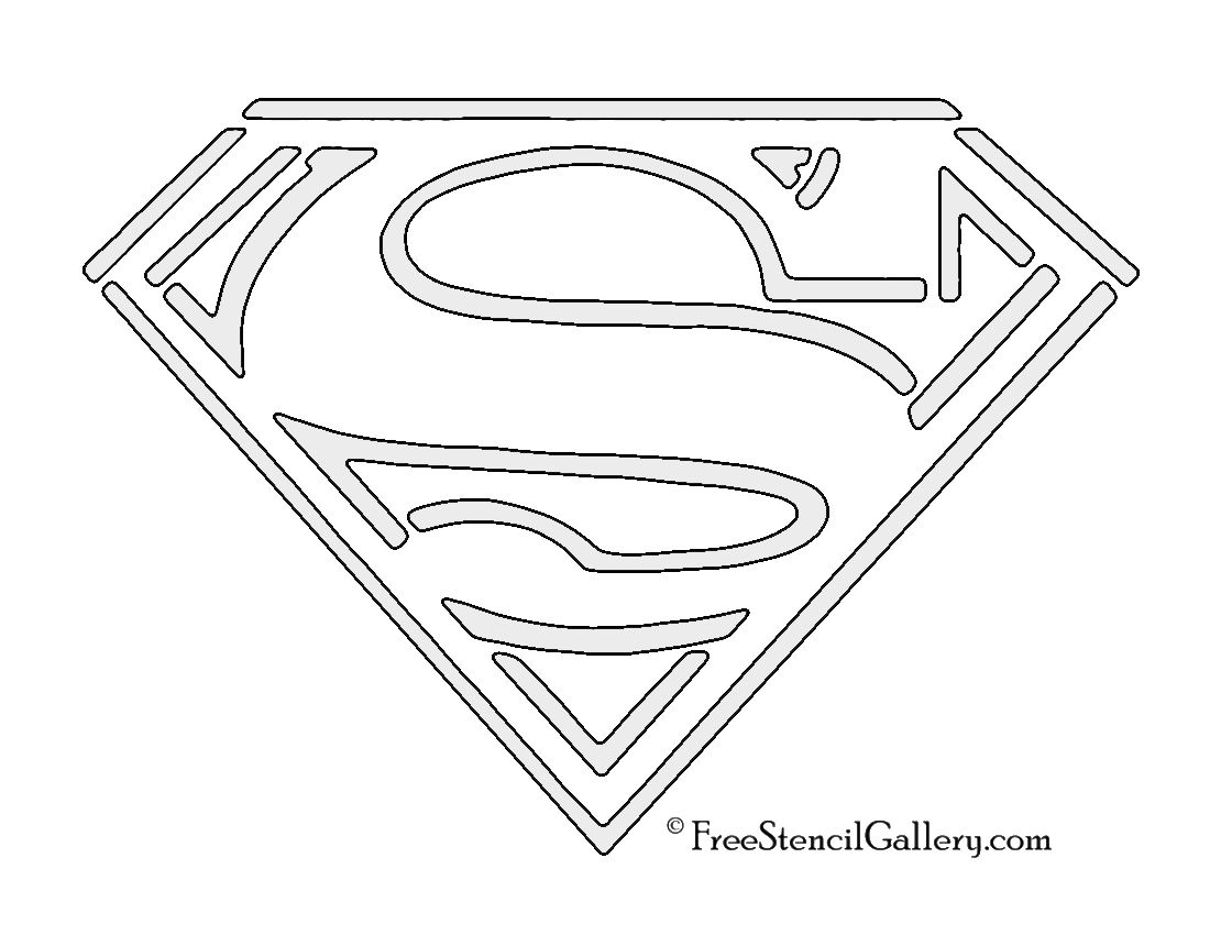 Superman Symbol Stencil Template intended for Superman Pumpkin Stencil Printable