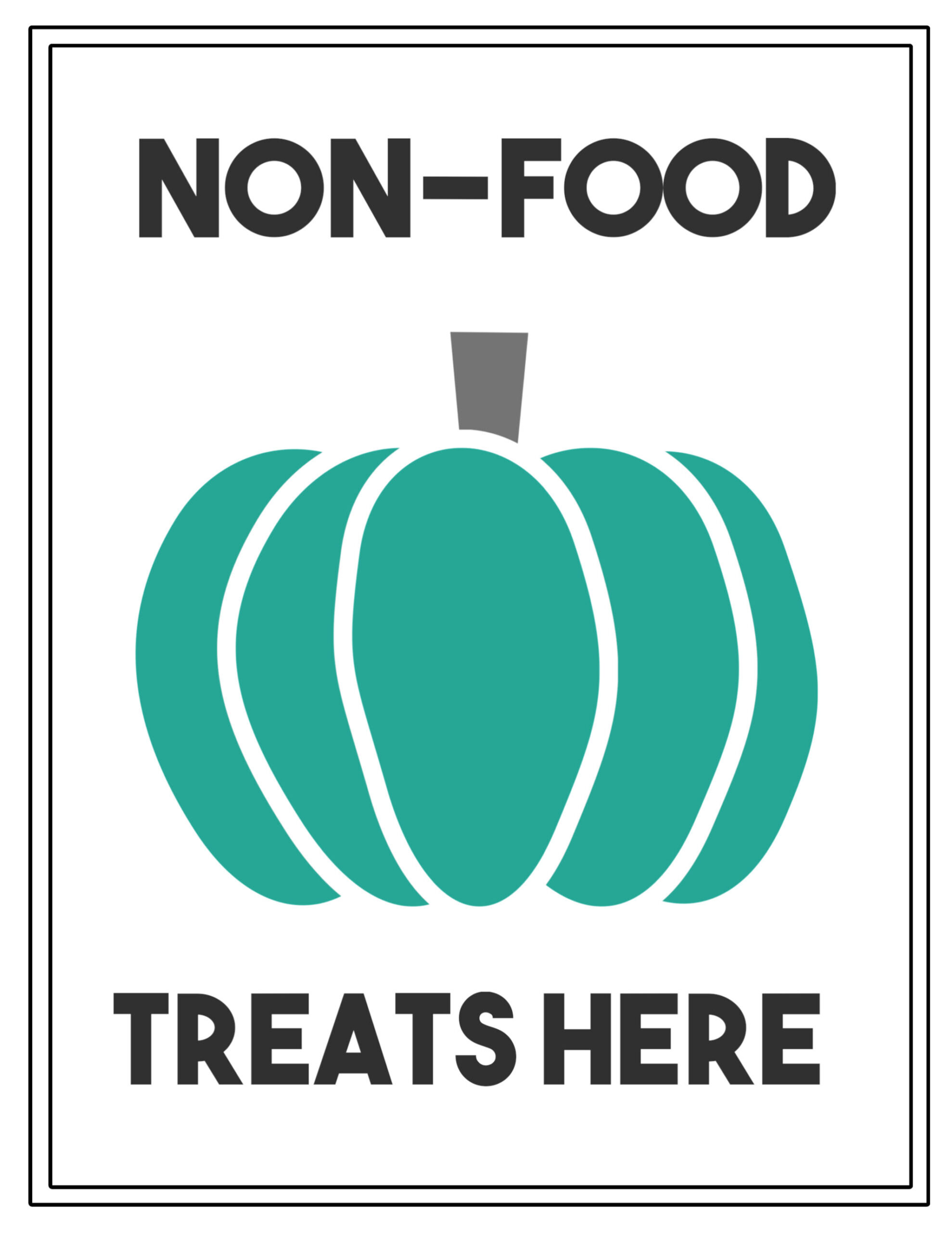 Teal Pumpkin Project Printable Sign - Paper Trail Design inside Teal Pumpkin Project Printable Sign