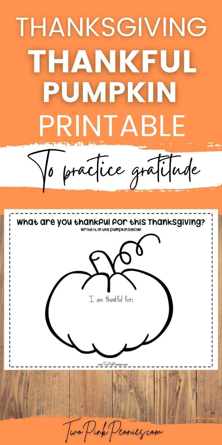 Thankful Pumpkin Printable {Free Instant Download!} pertaining to Gratitude Pumpkin Template Printable